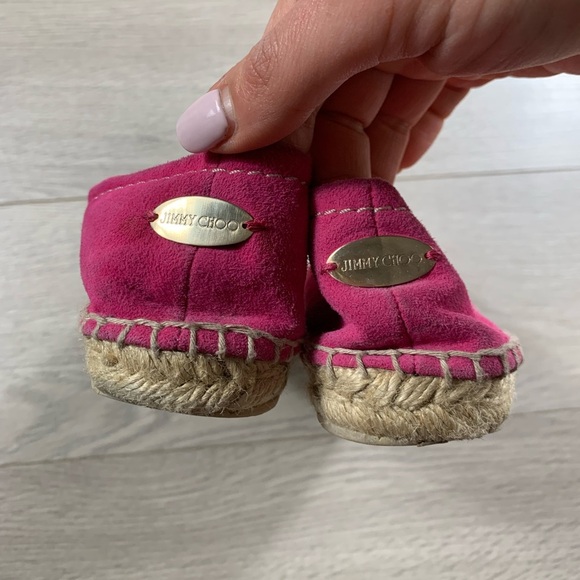 Jimmy Choo Pink Suede Espadrille Flats - Picture 4 of 11